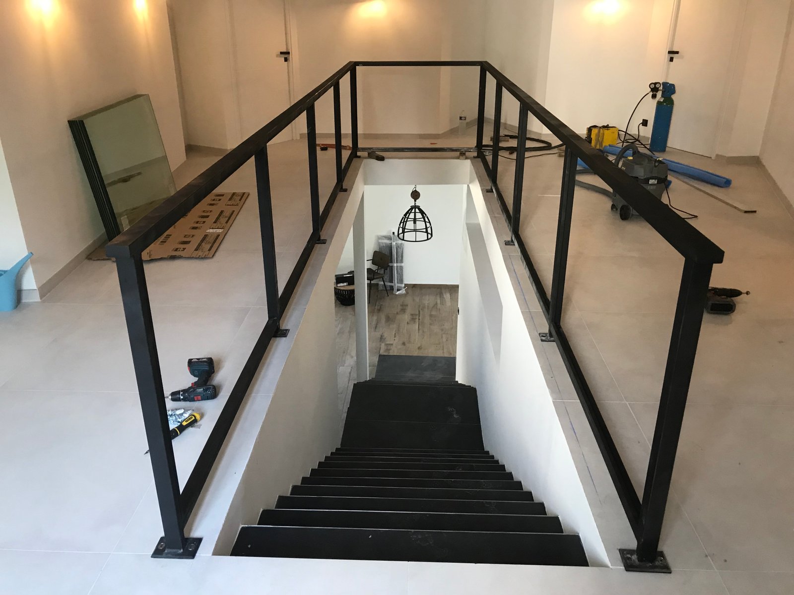 Garde-corps escalier verre